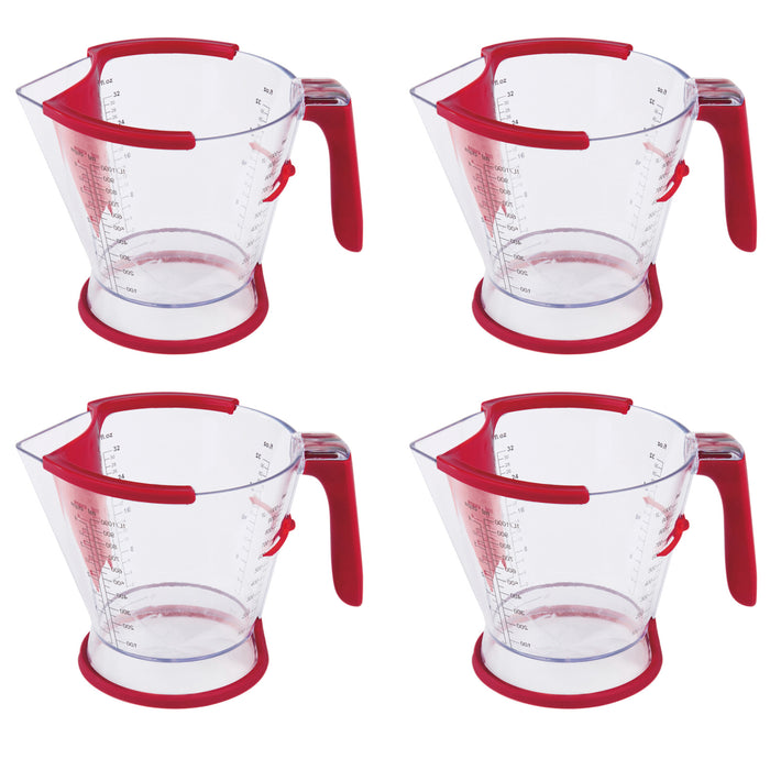 Zyliss Acrylic 4-Piece Measuring Cup with Fat Separator Set, Red