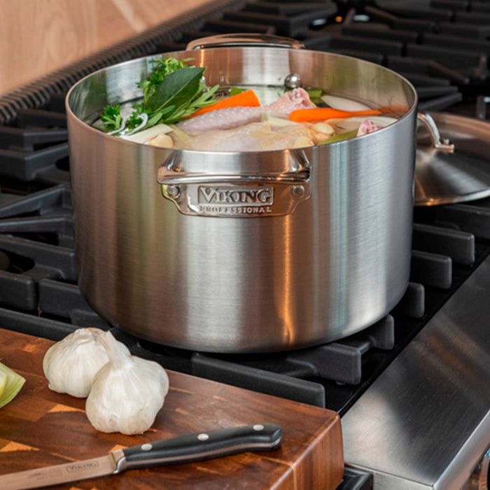 Viking Professional 5-Ply Stainless Steel Stock Pot with Lid, 8-Quart