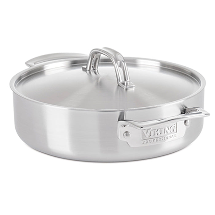 Viking Professional 5-Ply Stainless Steel Casserole Pan with Lid, 3.4-Quart