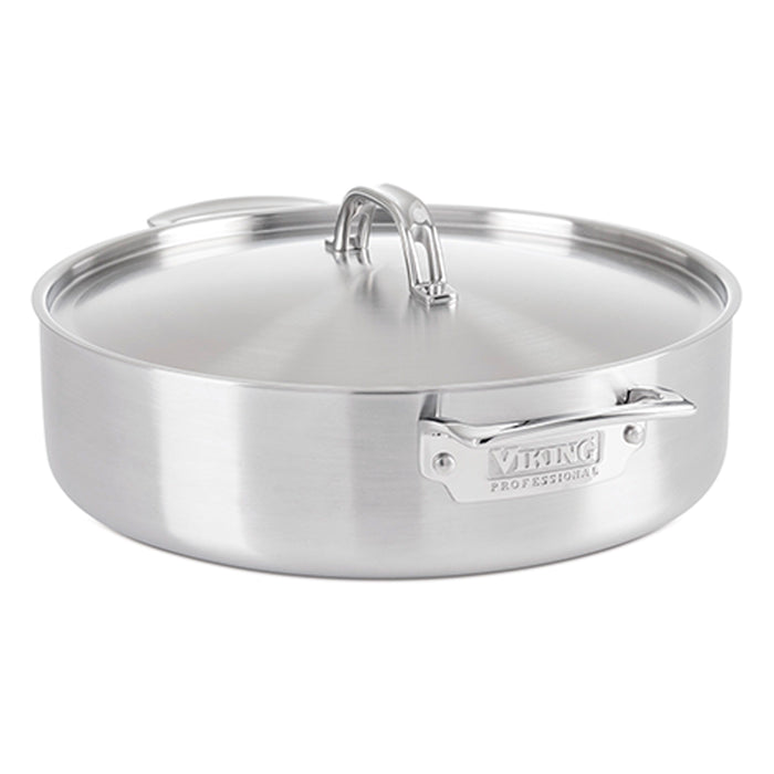 Viking Professional 5-Ply Stainless Steel Casserole Pan with Lid, 6.4-Quart