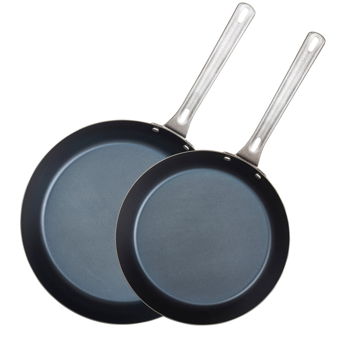 Viking Blue Carbon Steel 2-Piece Fry Pan Set