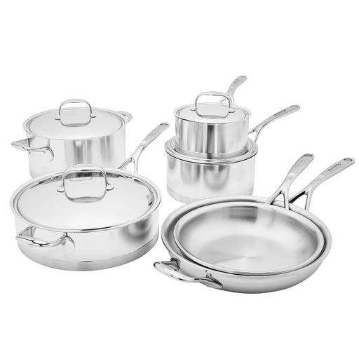 Ninja Foodi NeverStick Stainless 10-Piece Cookware Set, Silver - Curacao 