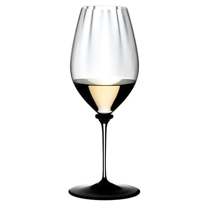 Riedel Fatto A Mano Performance Riesling Wine Glass with Black Base, 22 Oz