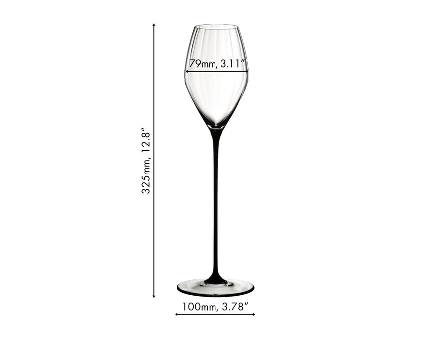 Riedel High Performance Black Crystal Champagne Glass, 13.2 Oz