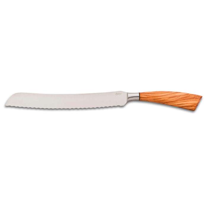 Coltelleria Saladini Stainless Steel Bread Knife with Olive Wood Handle, 9.25-Inch