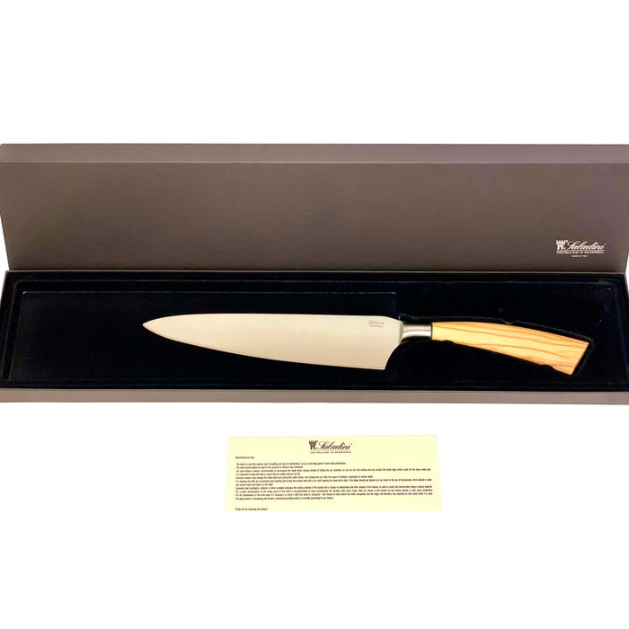 Coltelleria Saladini Stainless Steel Chef’s Knife with Olive Wood Handle, 8-Inch