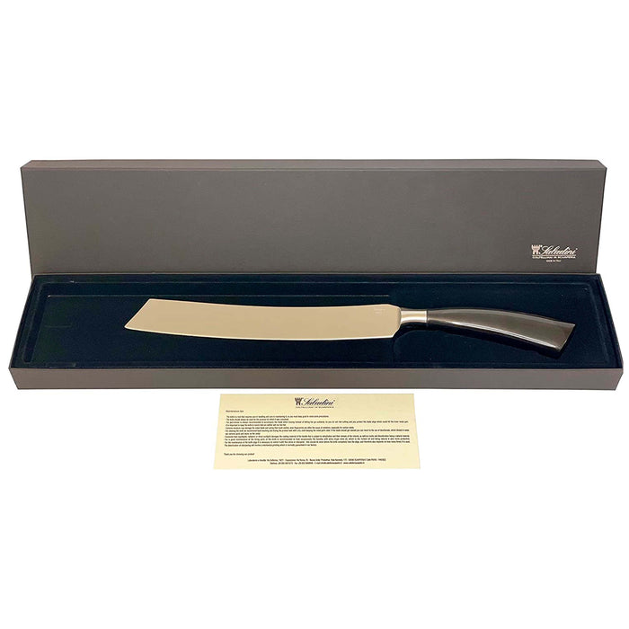 Coltelleria Saladini Stainless Steel Slicing Knife with Buffalo Horn Handle, 9-Inch