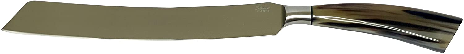 Coltelleria Saladini Stainless Steel Slicing Knife with Ox Horn Handle, 9-Inch