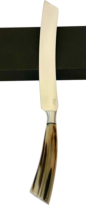 Coltelleria Saladini Stainless Steel Slicing Knife with Ox Horn Handle, 9-Inch
