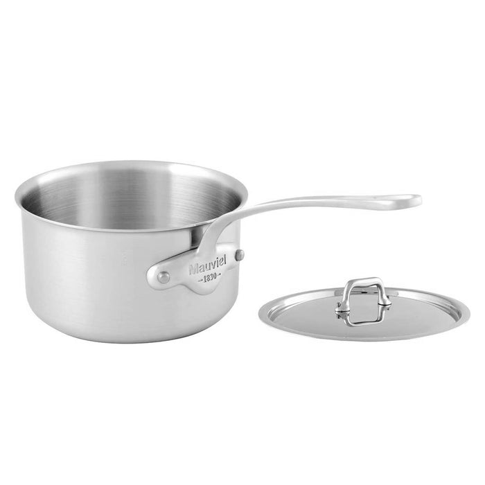 Mauviel M'Urban 3 Stainless Steel Sauce Pan with Lid, 1.9-Quart