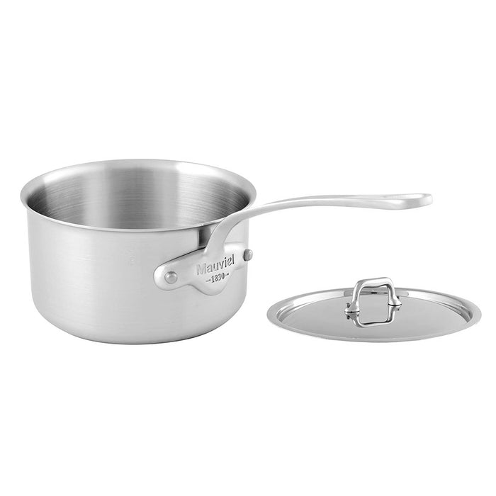 Mauviel M'Urban 3 Stainless Steel Sauce Pan with Lid, 2.7-Quart
