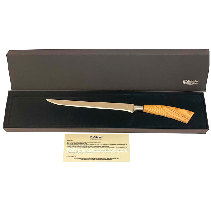 Coltelleria Saladini Stainless Steel Fillet Knife with Olive Wood Handle, 6-Inch