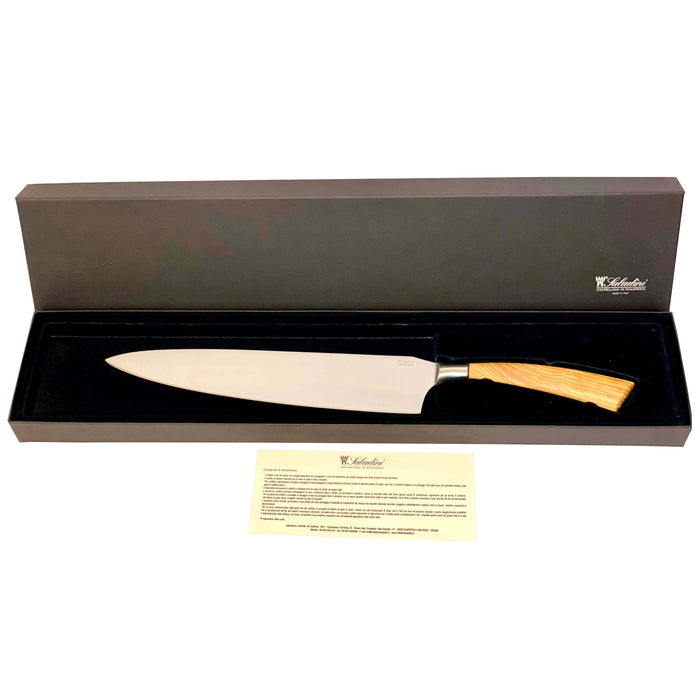 Coltelleria Saladini Stainless Steel Chef's Knife with Olive Wood Handle, 9.8-Inch