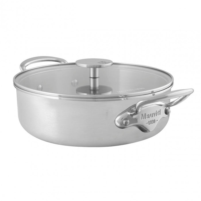 Mauviel M'Urban 3 Stainless Steel Rondeau With Glass Lid, 3.2-Quart