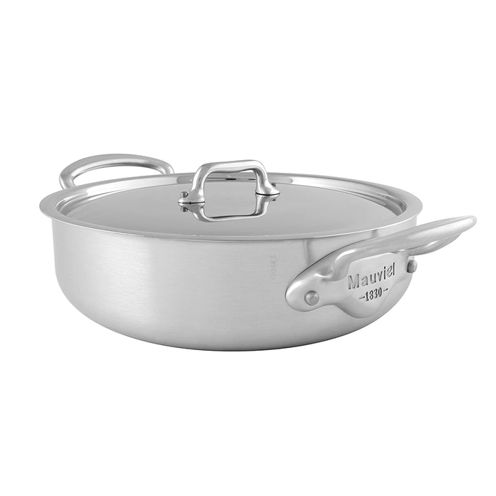 Mauviel M'Urban 3 Stainless Steel Rondeau with Lid, 5.9-Quart