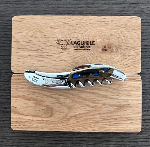 Laguiole en Aubrac Stainless Steel Corkscrew with Cactus Blue Handle
