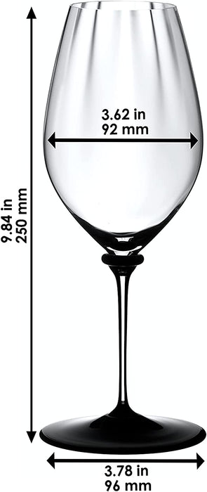 Riedel Fatto A Mano Performance Riesling Wine Glass with Black Base, 22 Oz