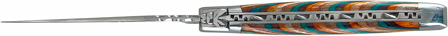 Laguiole en Aubrac Stainless Stee Knife, Samba Wood with Brown Veins Handle