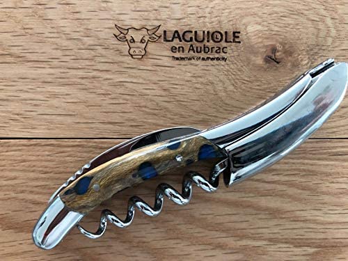 Laguiole en Aubrac Stainless Steel Corkscrew with Cactus Blue Handle