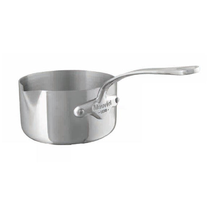 Mauviel M'Cook Stainless Steel Saucepan with Pouring Edge, 0.9-Quart