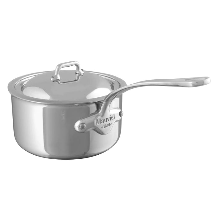 Mauviel M'Cook Stainless Steel Saucepan with Lid, 4.8-Quart