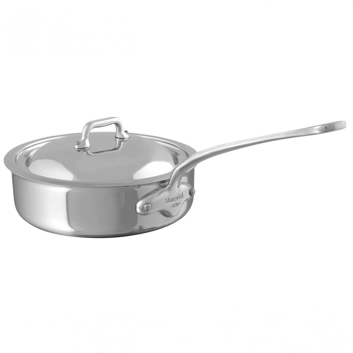 Mauviel M'Cook Stainless Steel Saute Pan With Lid, 5.8-Quart