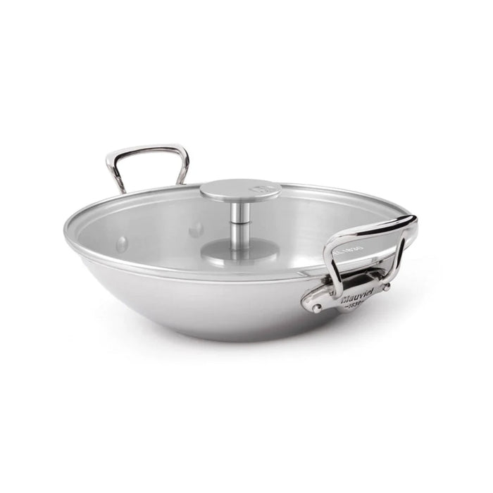 Mauviel M'Cook Stainless Steel Wok With Glass Lid, 5-Quart