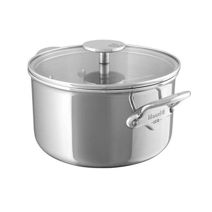 Mauviel M'Cook Stainless Steel Cocotte With Glass Lid, 3.4-Quart