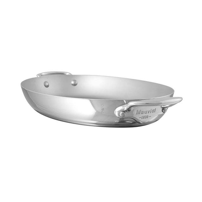 Mauviel M'Cook Stainless Steel Oval Pan, 9.8-Inches