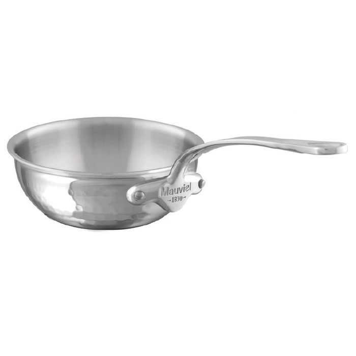Mauviel M'Elite Curved Splayed Saute pan with Stainless Steel Handles, 1.1-Quart