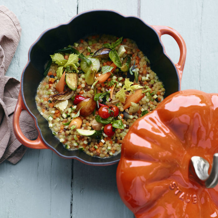 Staub Cast Iron Pumpkin Cocotte - 3.5-qt Burnt Orange - Dutch Ovens –  Cutlery and More