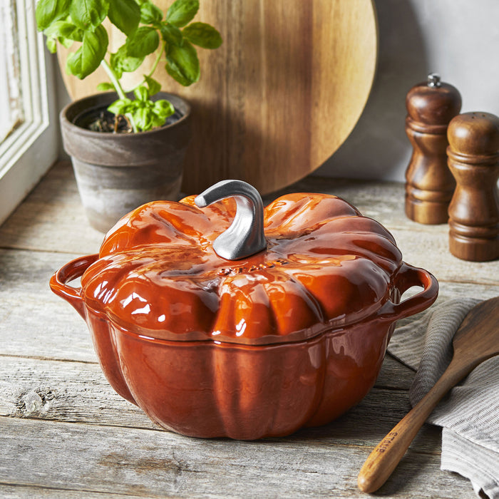 Staub Cast Iron Pumpkin Cocotte, 3.5-Quart, Burnt Orange