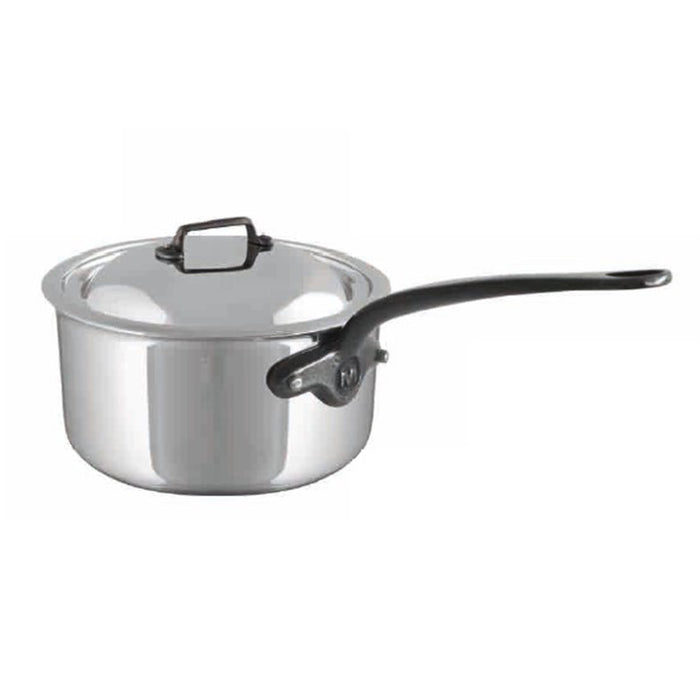 Mauviel M'Cook CI Stainless Steel Sauce Pan With Cast Stainless Steel Handle & Lid, 1.8-Quart