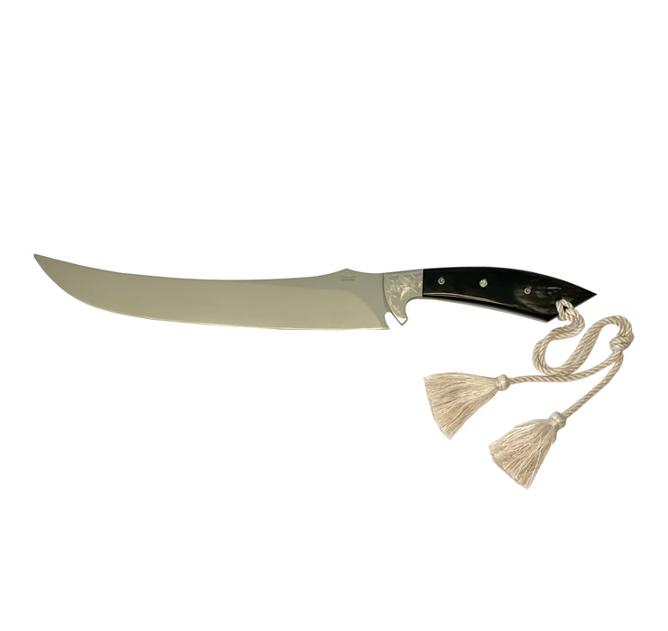 Coltelleria Saladini Stainless Steel Sabrage Saber with Buffalo Horn Handle, 11-Inches