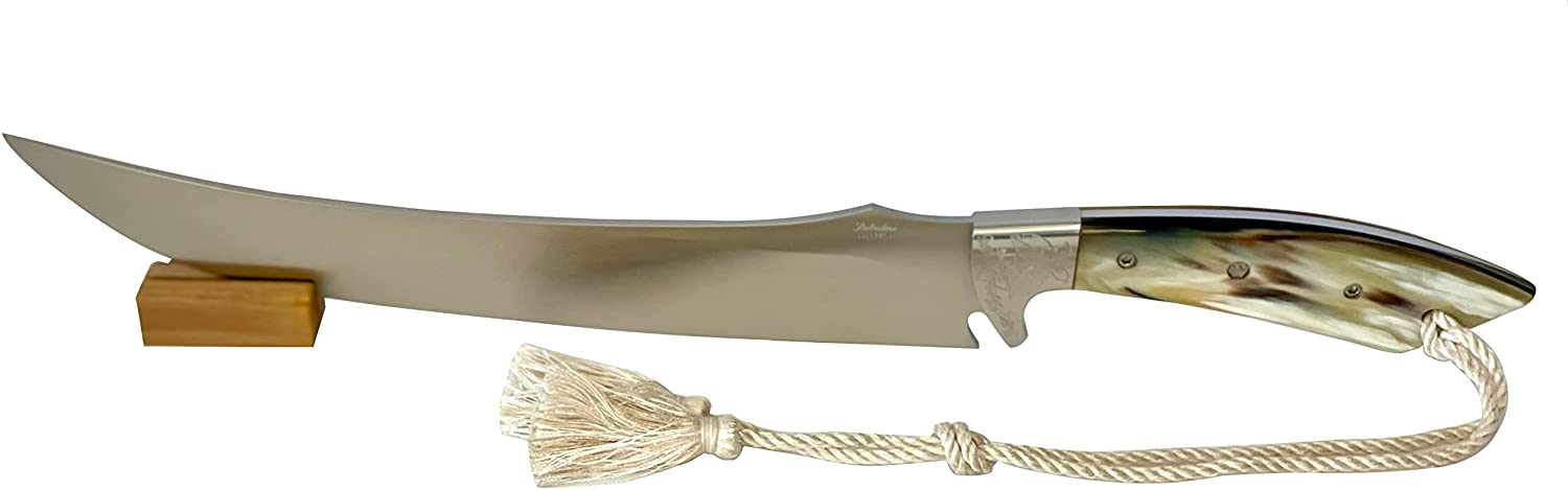 Coltelleria Saladini Stainless Steel Sabrage Saber with Ox Horn Handle, 11-Inches