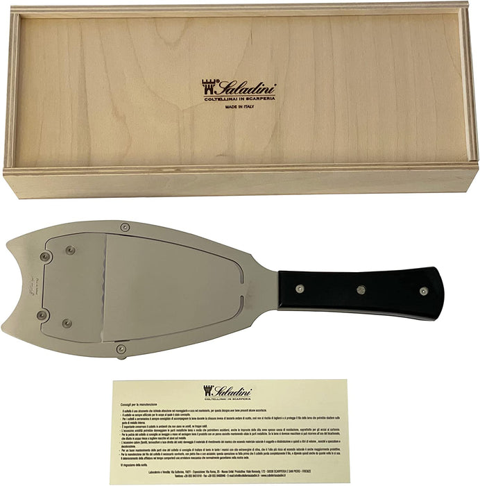Coltelleria Saladini Stainless Steel Truffle Cutter with Buffalo Horn Handle, 11-Inches