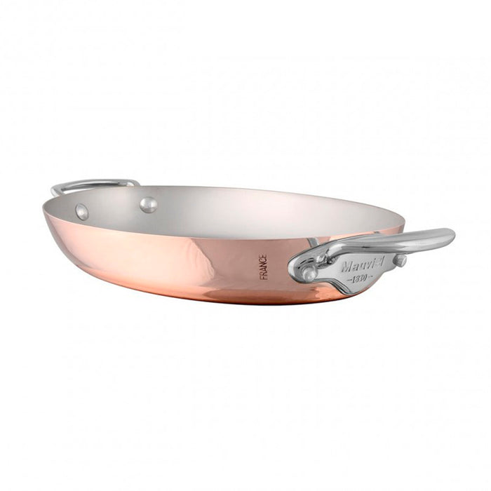Mauviel M'150s Copper Oval Pan With Stainless Steel Handles, 2.6-Quart