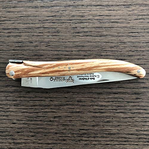 Laguiole en Aubrac Stainless Steel Folding Knife with Aubrac Wood Handle, 4,75-Inches