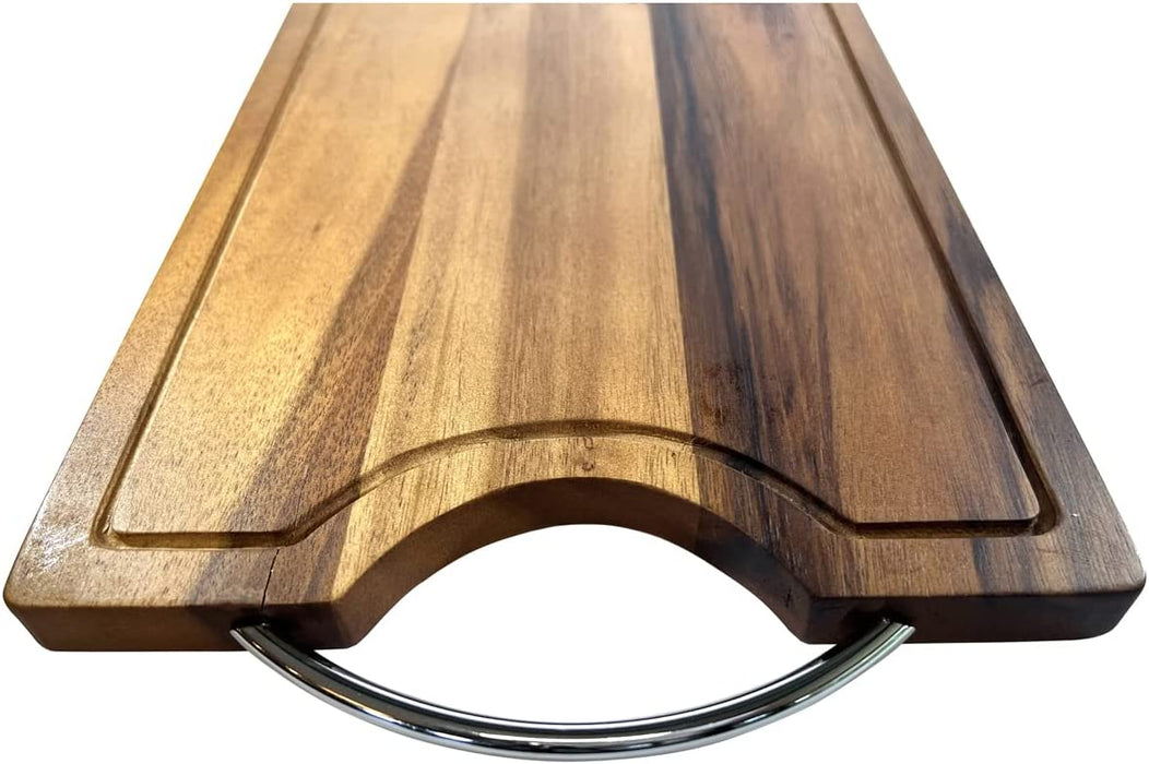 Laguiole en Aubrac Acacia Wood Cutting Board with Stainless Steel Handle, 14.25 x 9.9-Inches