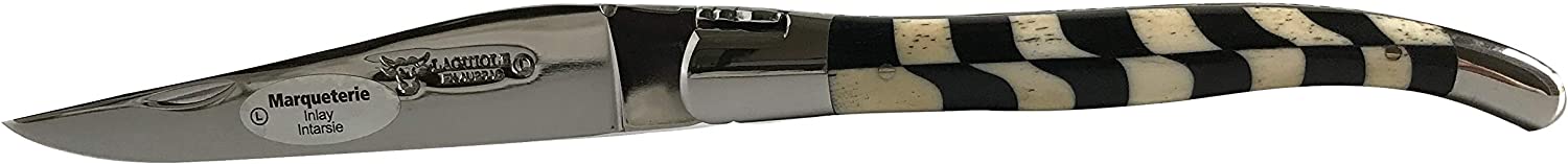 Laguiole en Aubrac Stainless Steel Knife with Checkerboard Handle, 4.8-Inches