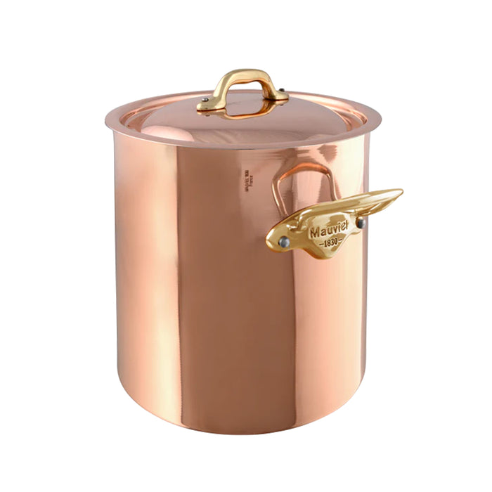 Mauviel M'150B Copper Stock pot With Bronze Handles & Copper Lid, 10.5-Quart
