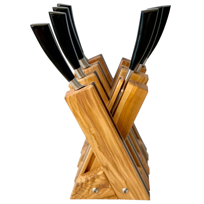 Coltelleria Saladini 7-Piece Knife Block Set with Buffalo Horn Handle