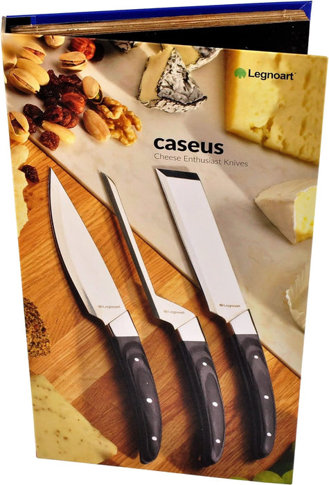 Legnoart Caseus 3 Piece Cheese Knife Set with Light Wood Handle