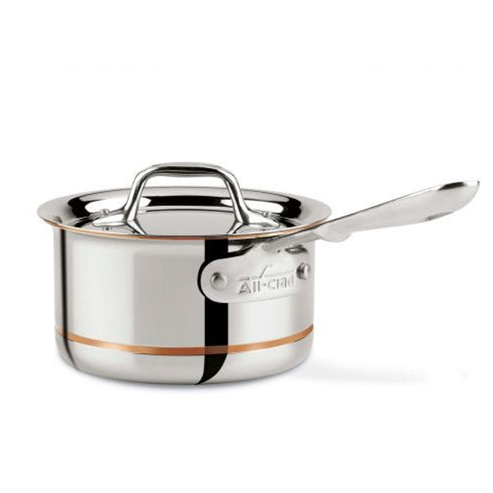 All Clad 6201.5 SS 5-ply Brushed Copper Core Sauce Pan with Lid, 1.5-Quart