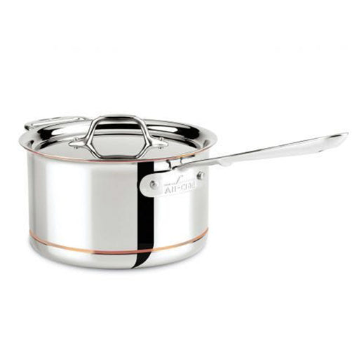 All Clad 6204 SS Copper Core Sauce Pan with Lid, 4-Quart - LaCuisineStore