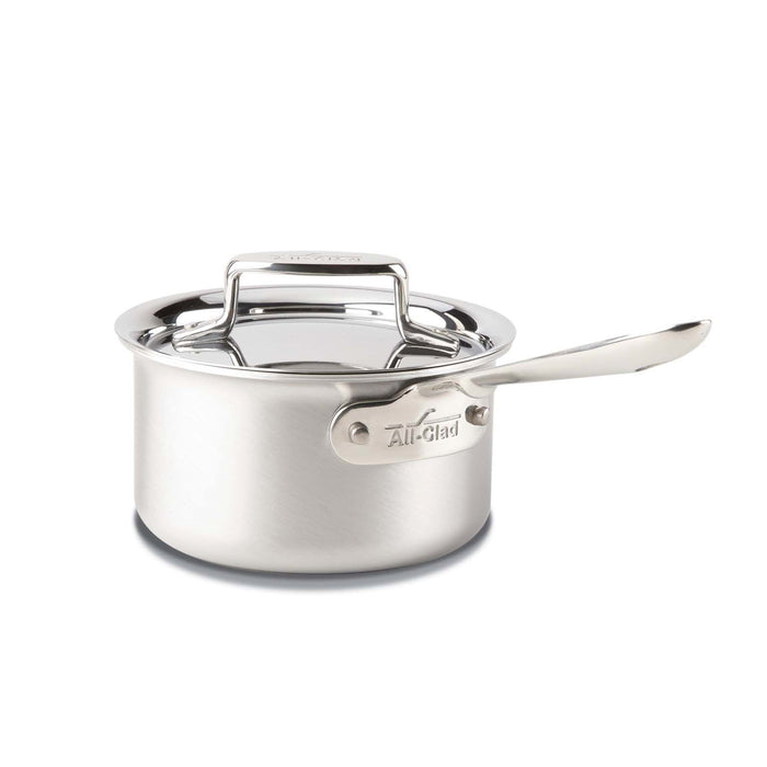 All Clad BD55201.5 D5 Brushed Stainless Steel Sauce Pan with Lid, 1.5-Quart