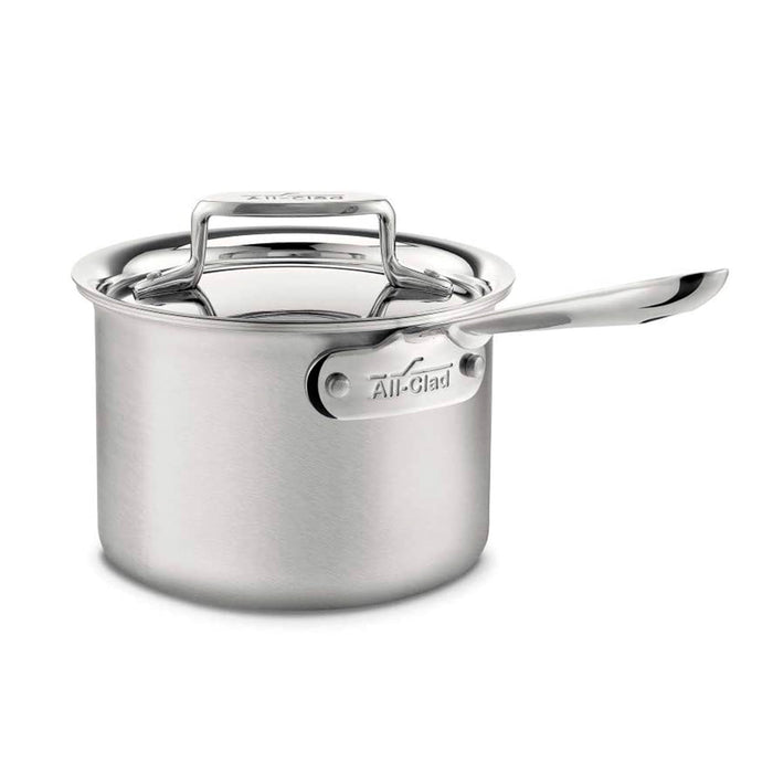 All Clad BD55202 D5 Brushed Stainless Steel Sauce Pan with Lid, 2-Quart