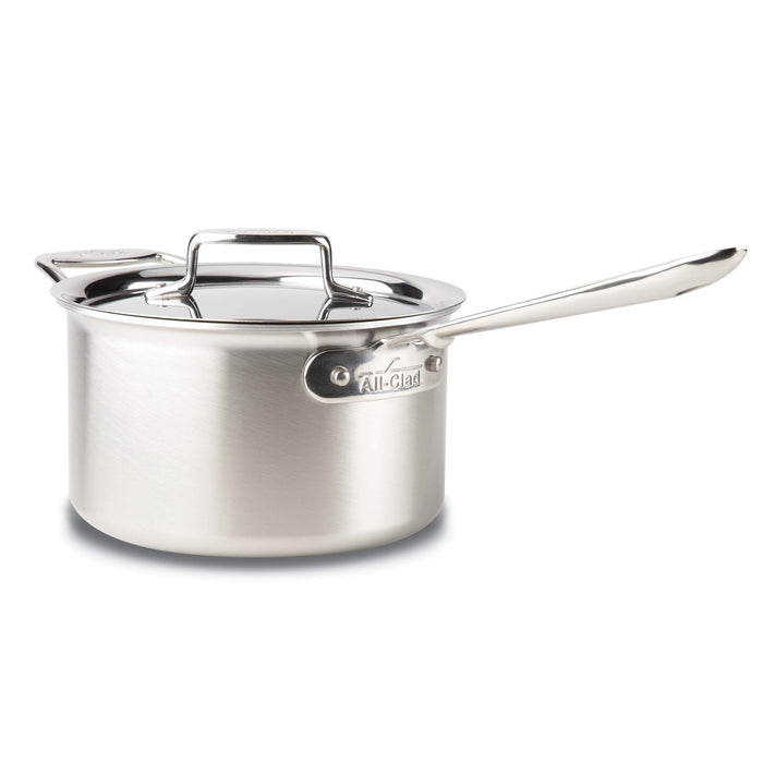 All Clad BD55204 D5 Brushed Stainless Steel Sauce Pan with Lid, 4-Quart