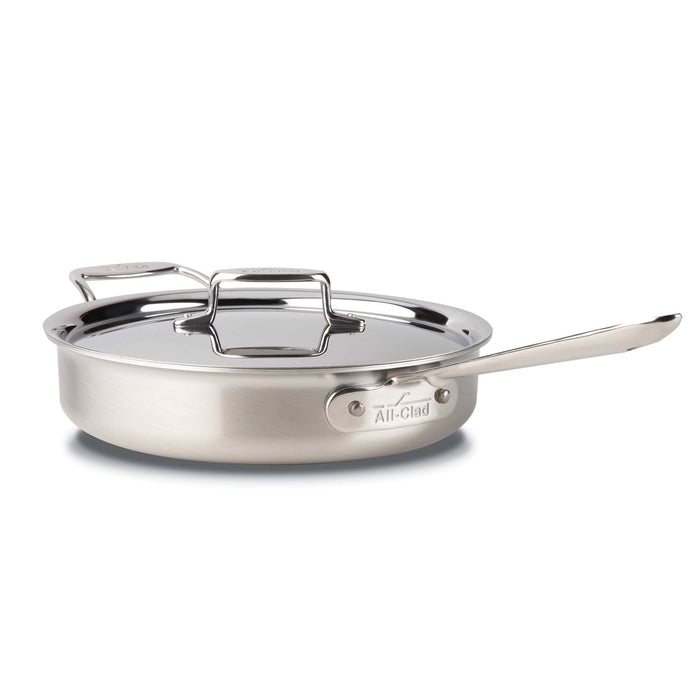 All Clad BD55403 D5 Brushed Stainless Steel Saute Pan with Lid, 3-Quart