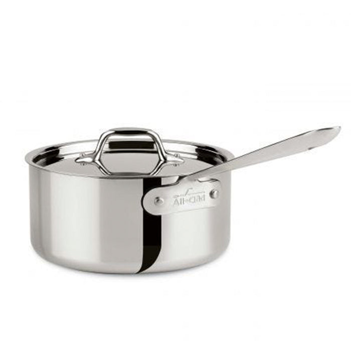 All Clad 4203 3-ply Polished Stainless Steel Sauce Pan with Lid, 3-Quart